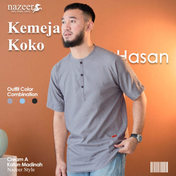 KEMEJA KOKO PRIA HASAN - Gambar 3