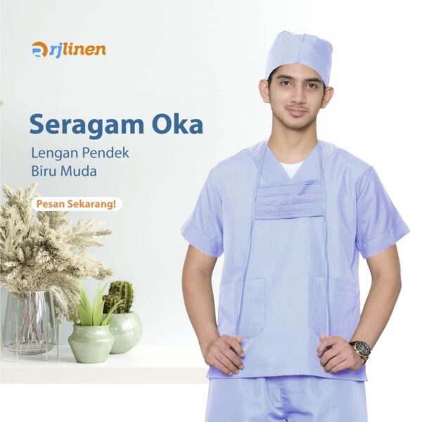SETELAN SERAGAM OKA LENGAN PENDEK (UNISEX) - Gambar 4
