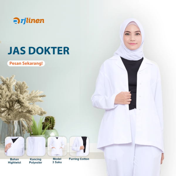Jas Dokter Lengan Panjang ( Unisex )