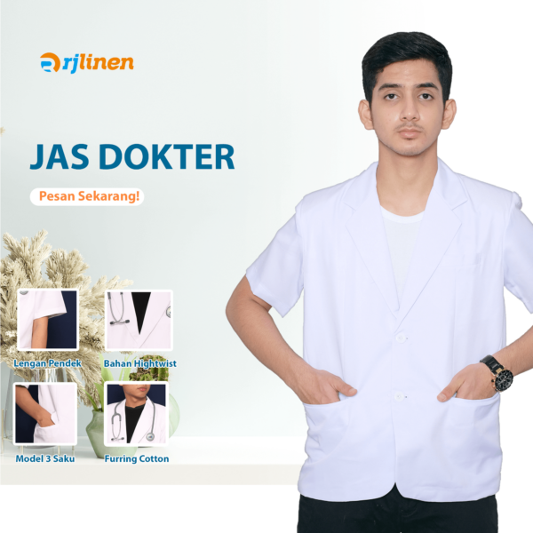 Jas Dokter Lengan Pendek ( Unisex )