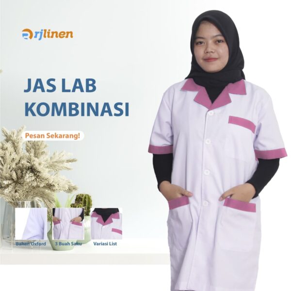 Jas Lab Model Kombinasi Lengan Pendek - Gambar 2