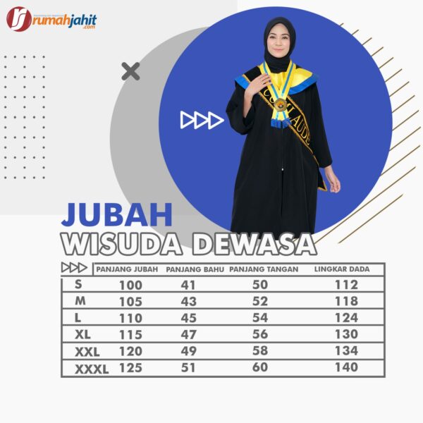 Jubah Wisuda Dewasa ( Standard ) - Gambar 3