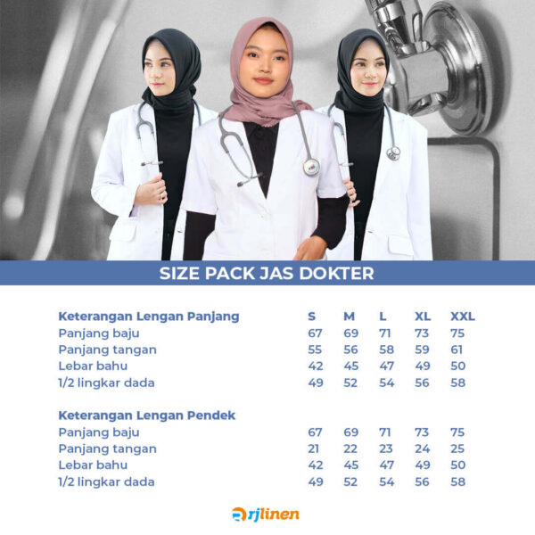 Jas Dokter Lengan Pendek ( Unisex ) - Gambar 2