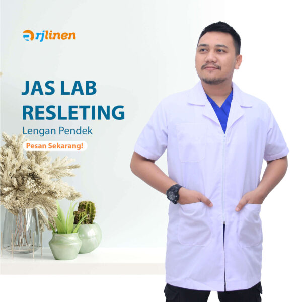 Jas Lab Resleting - Lengan Pendek