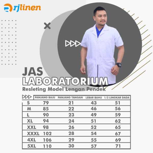 Jas Lab Resleting - Lengan Pendek - Gambar 2