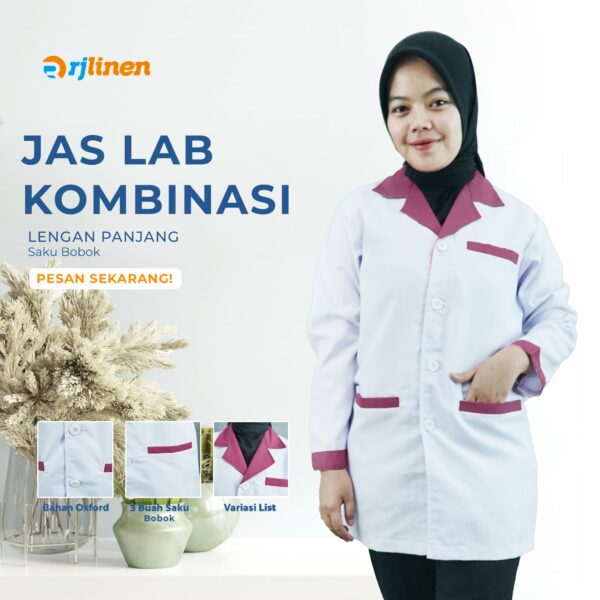 Jas Lab Model Kombinasi Lengan Panjang (saku bobok)