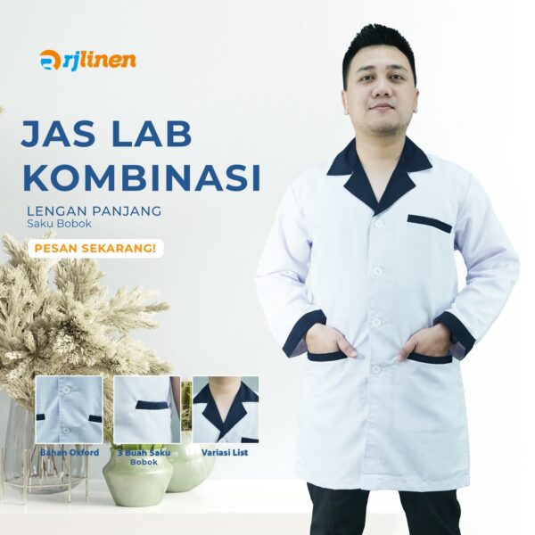 Jas Lab Model Kombinasi Lengan Panjang (saku bobok) - Gambar 2