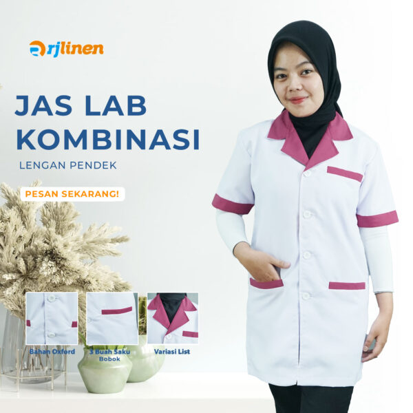 Jas Lab Model Kombinasi Lengan Pendek (Saku Bobok)
